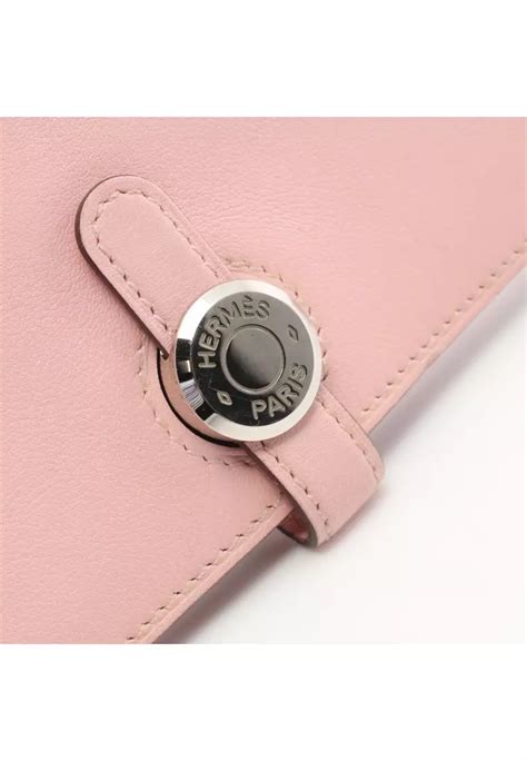 Pre Loved Hermes Herms Dogon Duo Wallet in Rose Sakura 